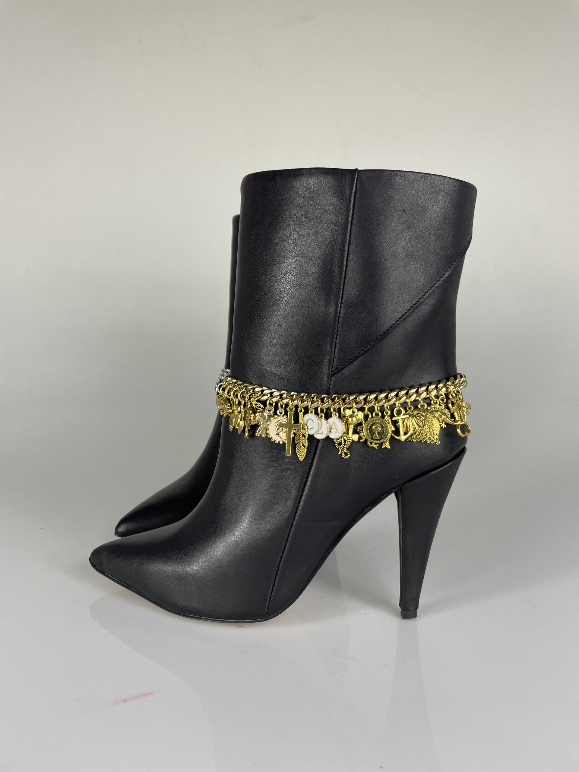 Amor black leather with gold accents with name