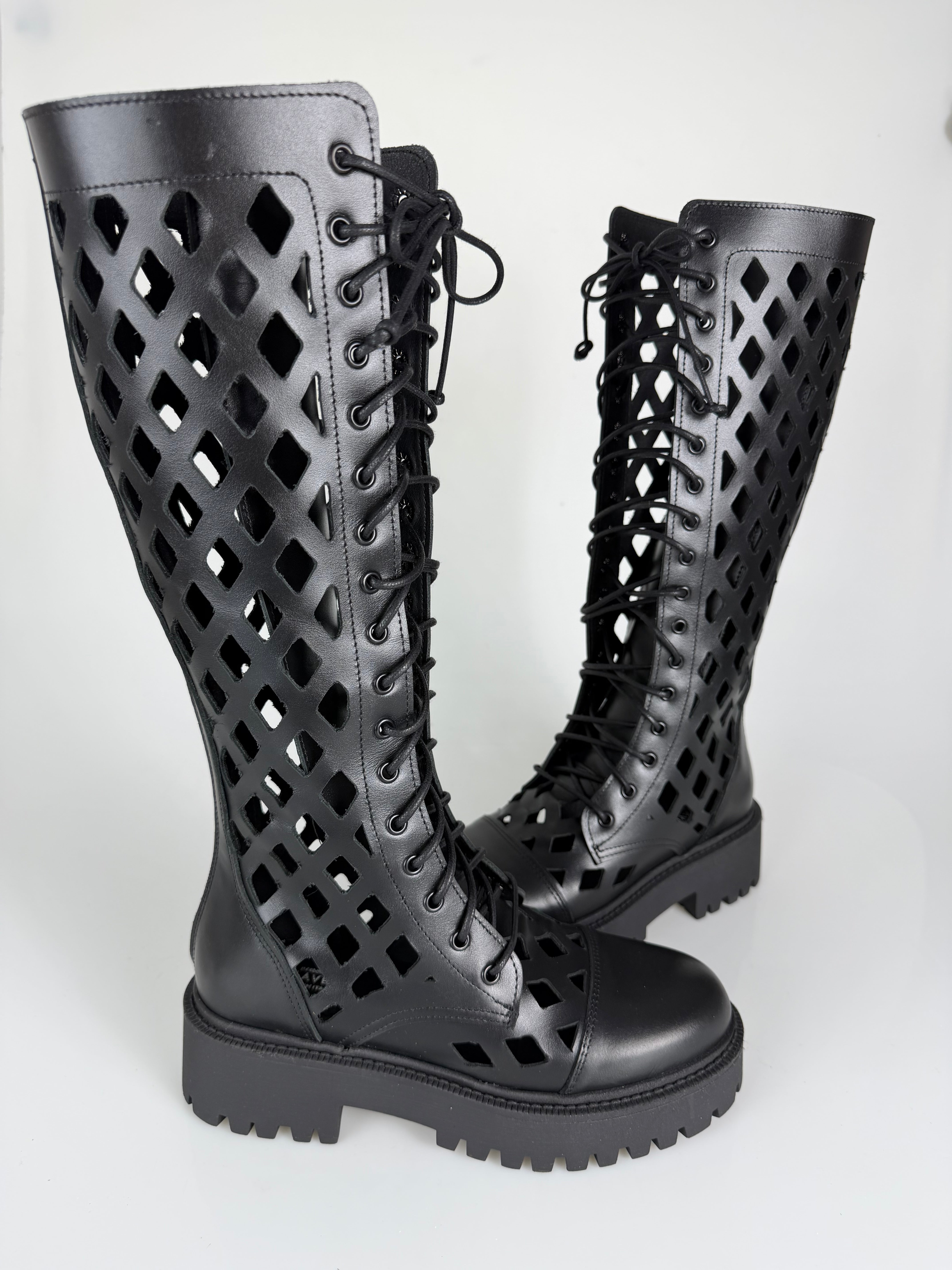 Anfibio ginny rete pelle nero