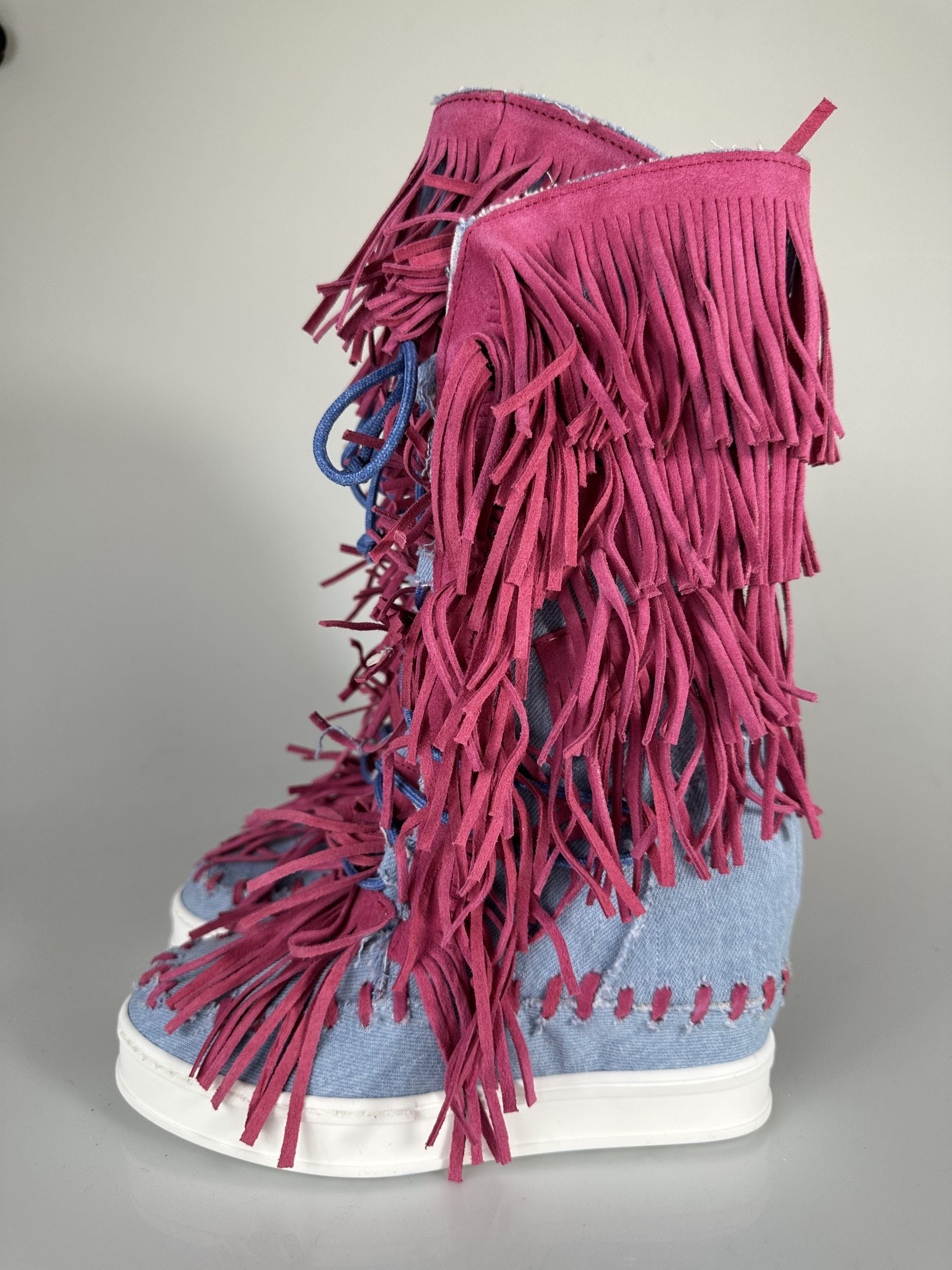 Regolar jeans rip cam fuxia