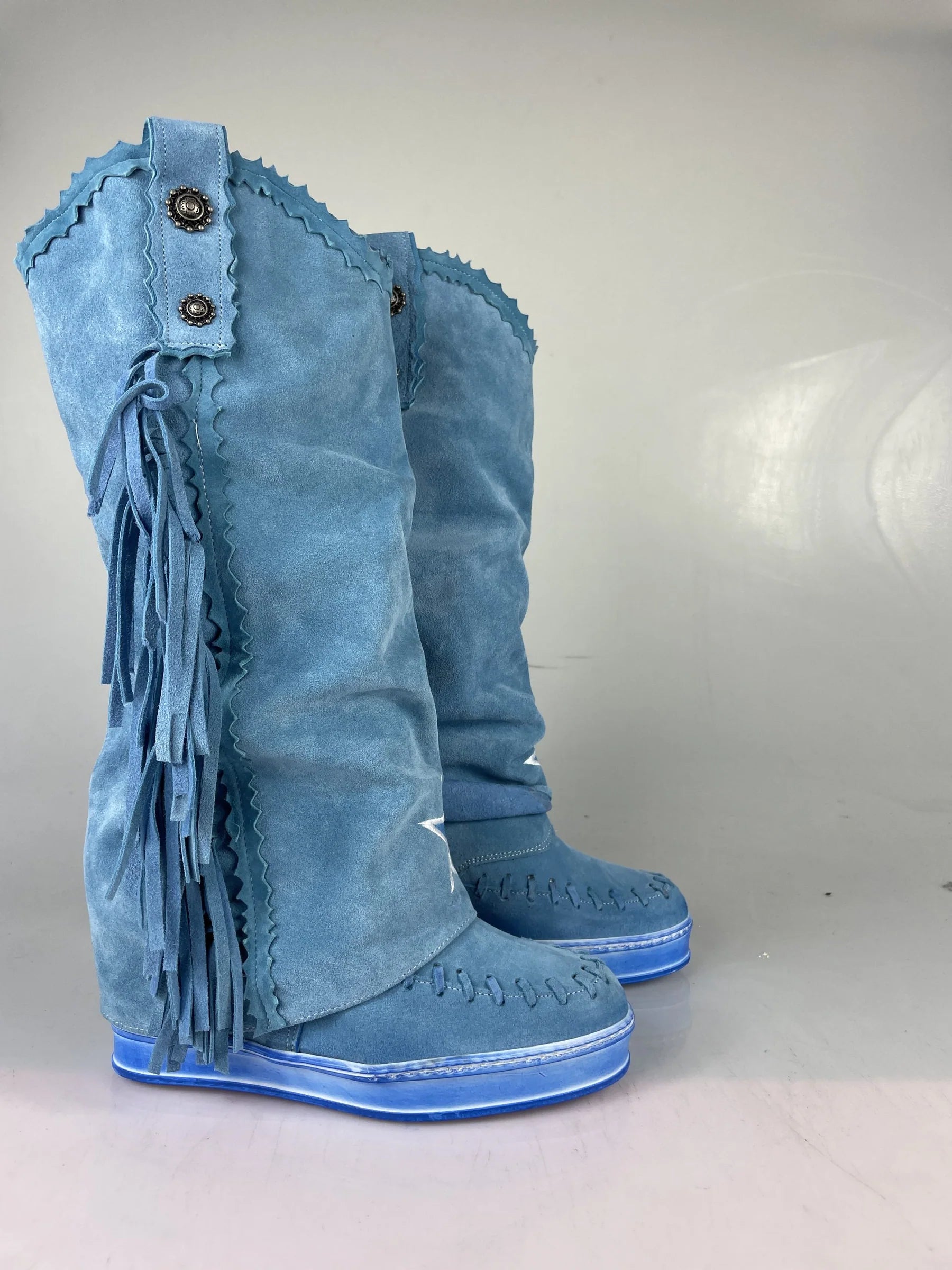 Full up euphoria camoscio turchese suola sporcata