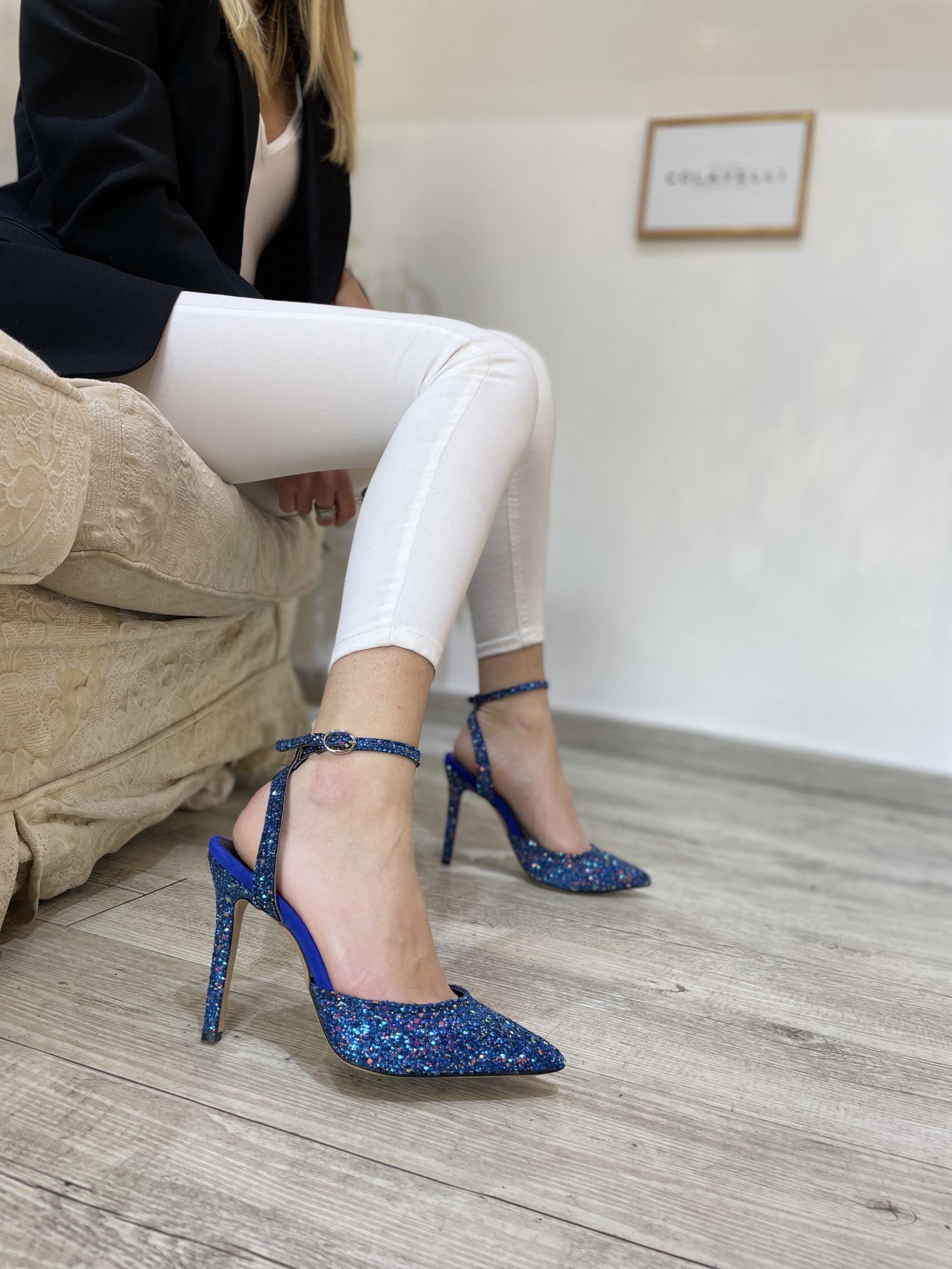 Gioiello glitter blu
