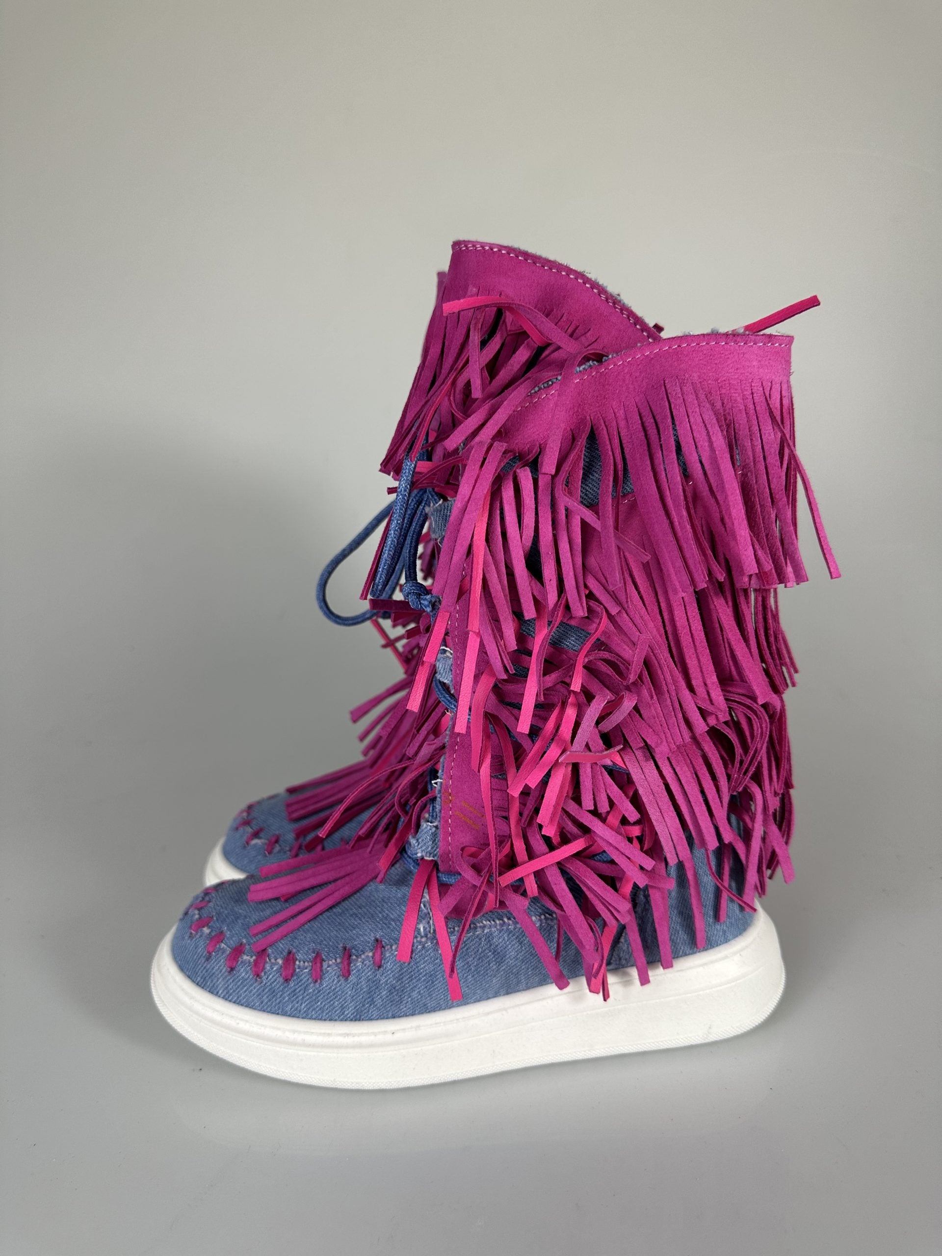 Regular new jeans rip fuchsia